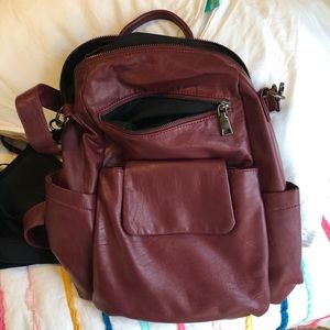 Burgundy plum red backpack